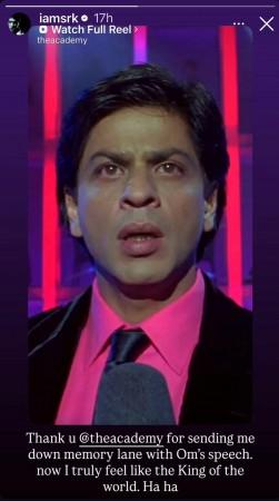 'Truly feel like the king of the world': Shah Rukh Khan beams with joy after The Academy shares his Om Shanti Om clip