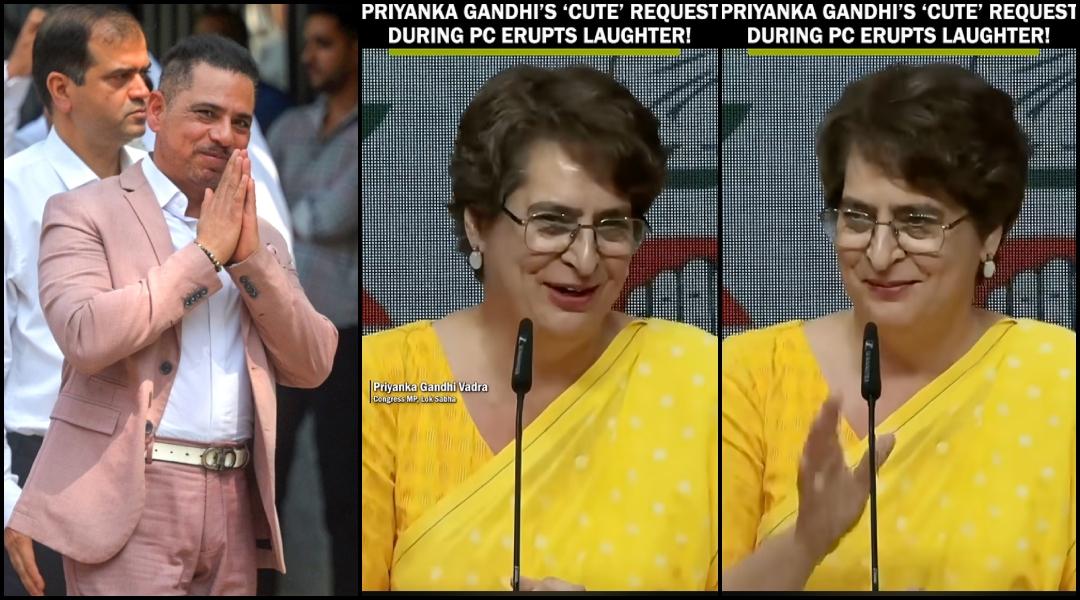 'It's my husband's birthday': Priyanka Gandhi blushes, opts for yellow saree, makes 'cute' request to journos during press conference