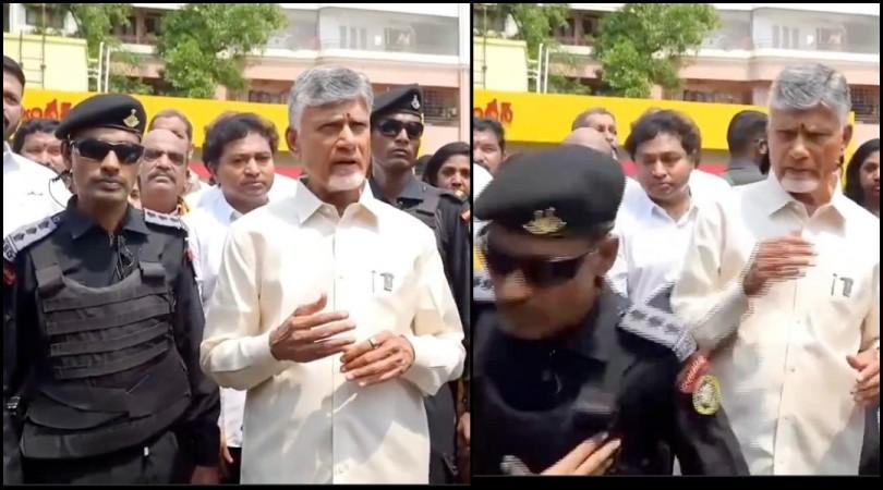NSG commando faints during Andhra CM Chandrababu Naidu's speech amid heatwave