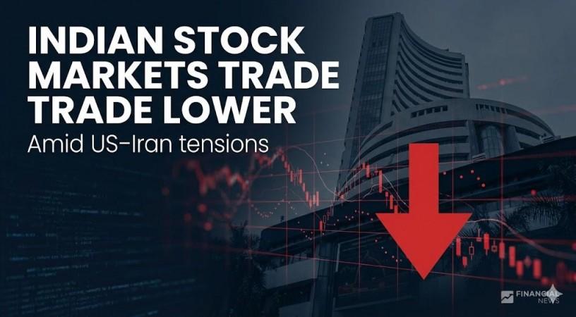 Indian stock markets trade lower amid US-Iran tensions, surging crude