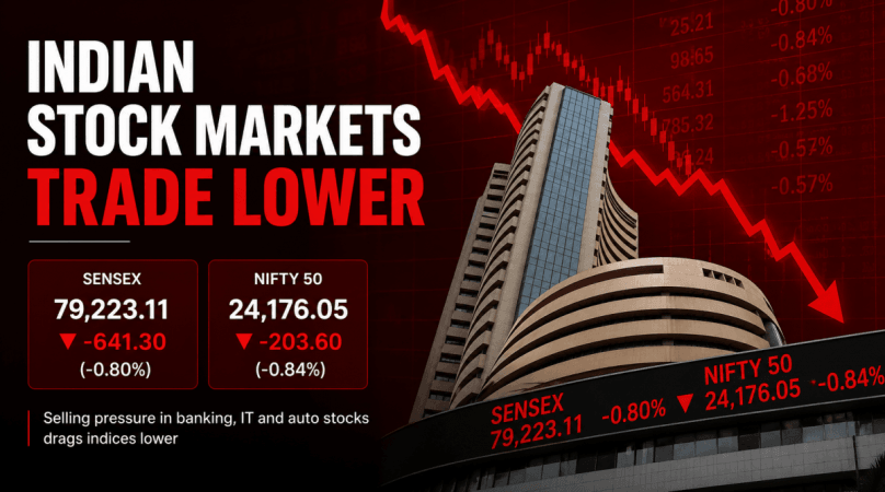 Indian stock markets trade lower amid US-Iran tensions, surging crude