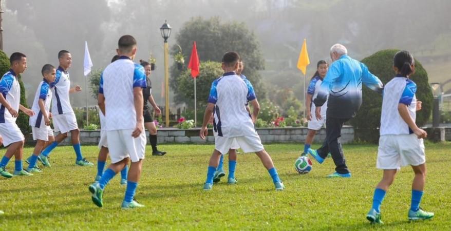 Let's football! PM Narendra Modi plays with young footballers during Sikkim visit; leaves fans awestruck