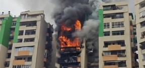 Massive blaze engulfs 8 flats in multi-storey building in Ghaziabad's Indirapuram