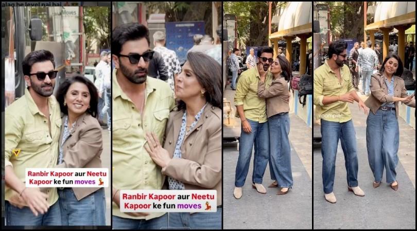 Mumma's boy: Neetu Kapoor kisses son Ranbir Kapoor as he dances while promoting mom's film Daadi Ki Shaadi; fans say she looks younger than him