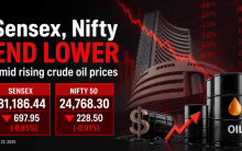 Sensex, Nifty end lower amid rising crude oil prices