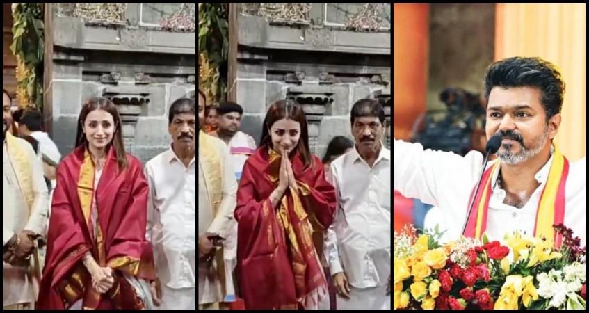 Tamil Nadu assembly election results 2026: Vijay's TVK crosses 100 seats in debut, Actor Trisha offers prayers at Tirumala temple