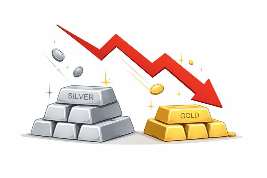 Gold and silver prices slide as Trump signals easing US-Iran tensions