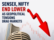Sensex, Nifty end lower as geopolitical tensions drag markets
