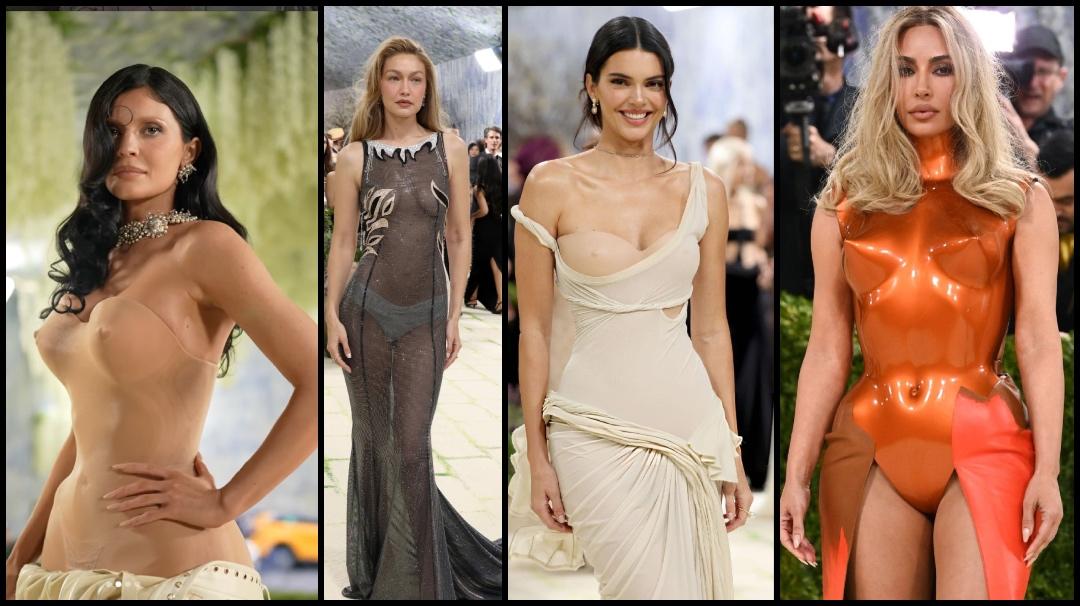 Kylie Jenner frees nips, Kim Kardashian's nipple-forward breastplate, Gigi Hadid flaunts underwear; nip shows and naked looks at Met Gala 2026