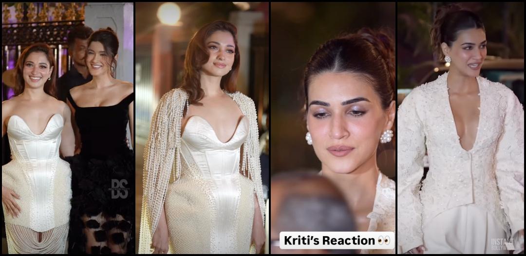 'She looks pregnant?': Tamannaah Bhatia looks uncomfortable in bulging stomach outfit; gets trolled; elderly man photobombs Kriti Sanon during photo-op