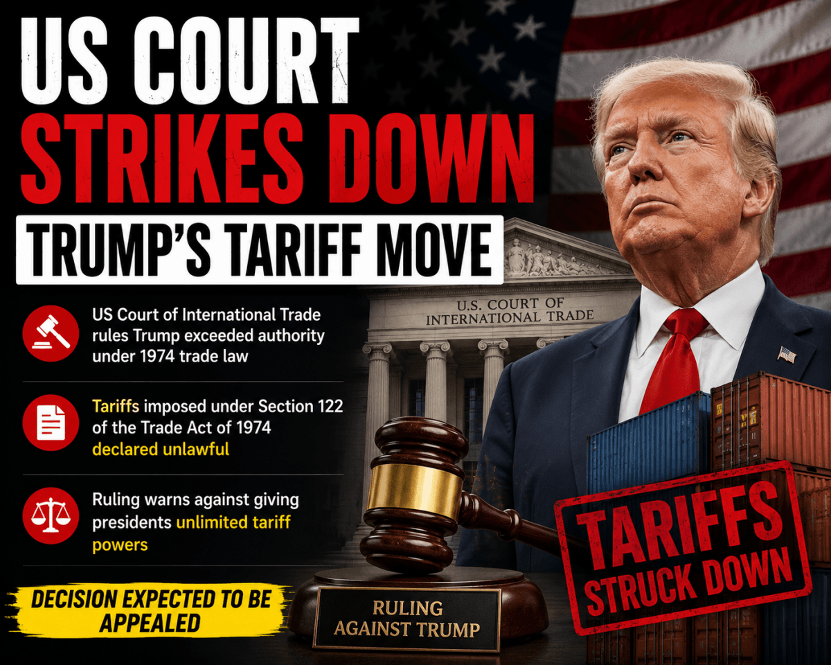 US court strikes down Trump's tariff move
