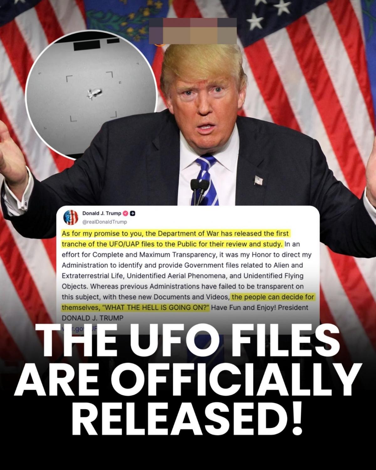 Trump government releases UFO files and anyone can see them now