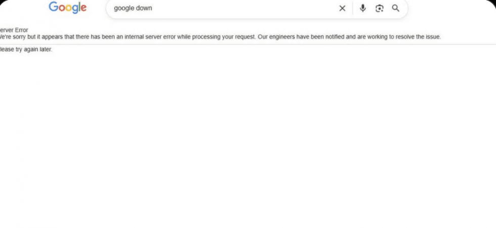 Google Search Crashes for Users Across Regions; '500 Error' Reports Flood Social Media Google Search Crashes for Users Across Regions; '500 Error' Reports Flood Social Media