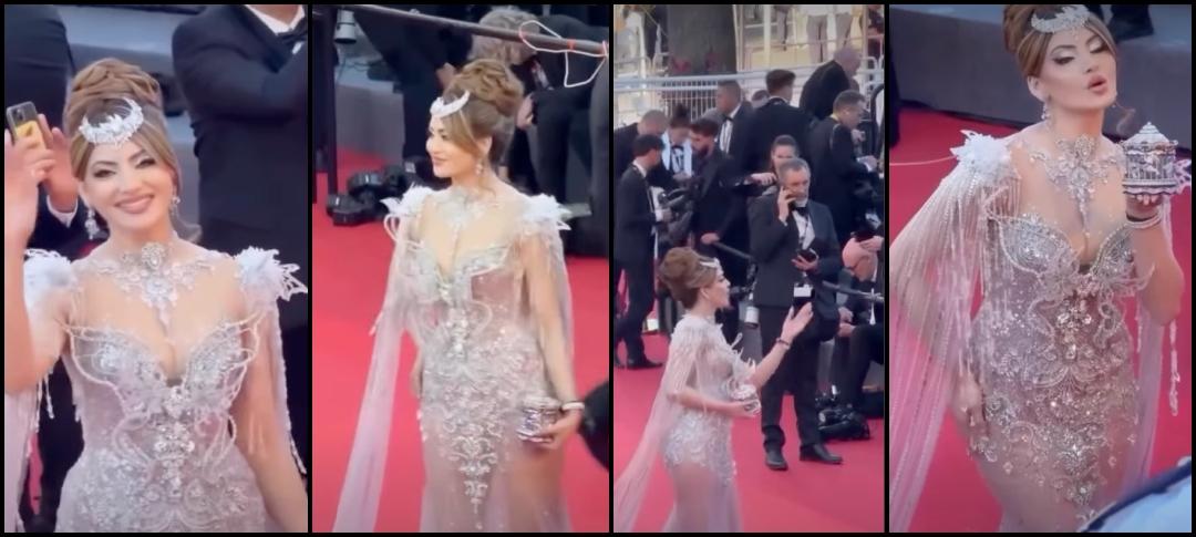 Urvashi Rautela dons shimmery outfit designed by Vietnamese label; Cannes team member asks her to move away as she waves on red carpet, fans call it embarrassing