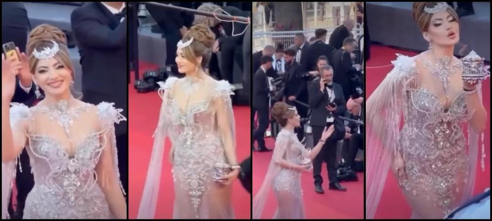 Urvashi Rautela dons shimmery outfit designed by Vietnamese label; Cannes team member asks her to move away as she waves on red carpet, fans call it embarrassing