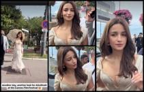 Cannes 2026: Alia Bhatt aces sexy saree bold bralette look holds lace umbrella; gets confused as paps surround her, fans say 'paid PR'