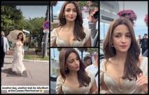 Cannes 2026: Alia Bhatt aces sexy saree bold bralette look holds lace umbrella; gets confused as paps surround her, fans say 'paid PR'