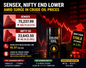Sensex, Nifty end lower amid surge in crude oil prices