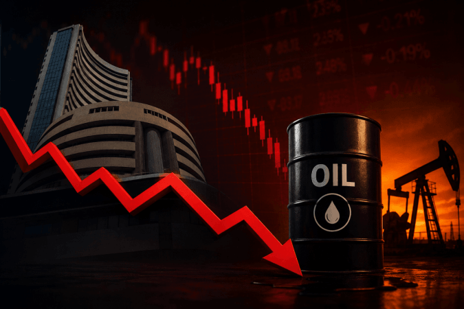 Sensex, Nifty end lower amid surge in crude oil prices