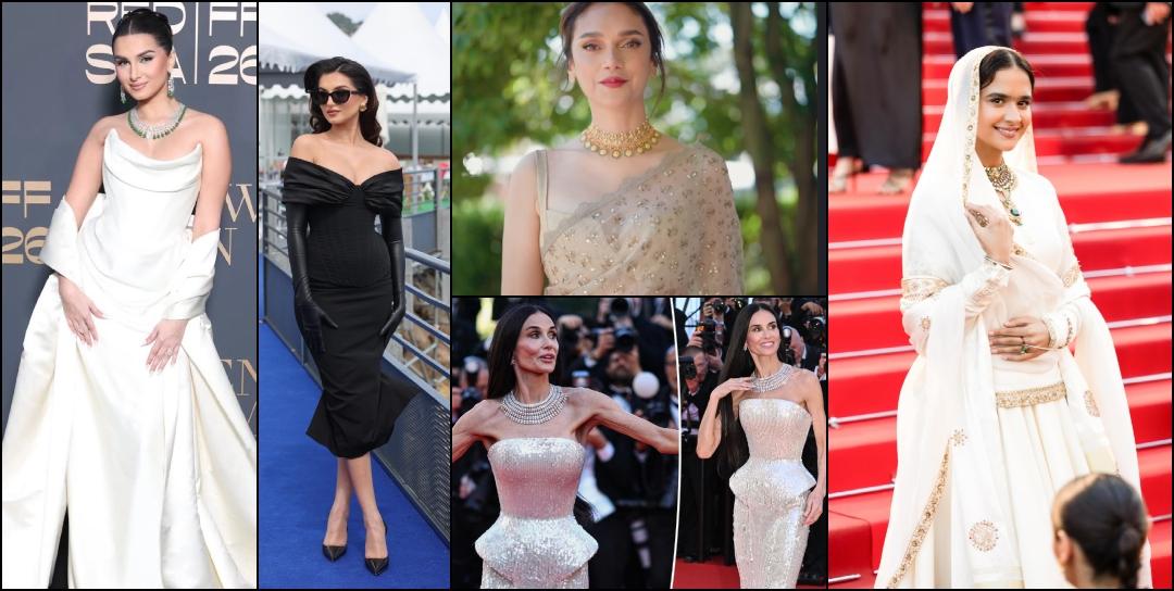 Aditi Rao Hydari in saree; Tara Sutaria goes bold in ivory gown; Demi Moore's skinny look shocks fans; Roopi Gill aces Punjabi look at Cannnes