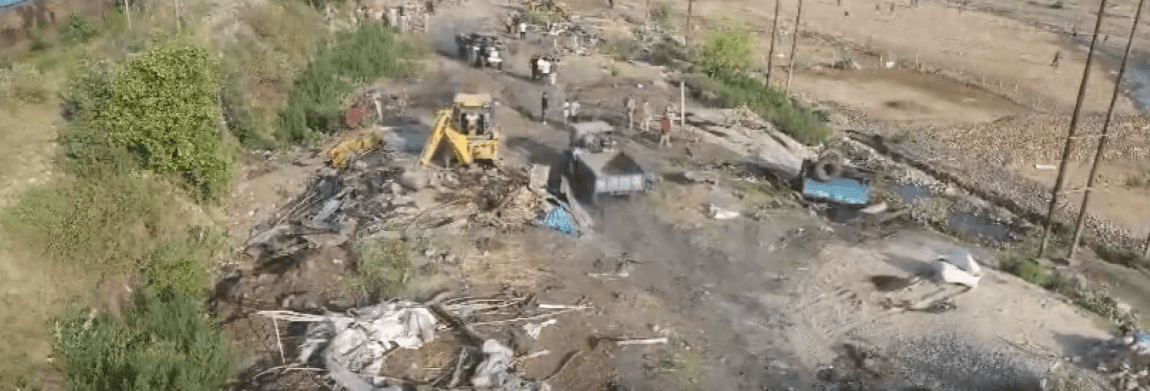 Authorities started anti-encroachment drive in Samba district of J&K to retrieve the land encroached by drug mafia anti encroachment drive