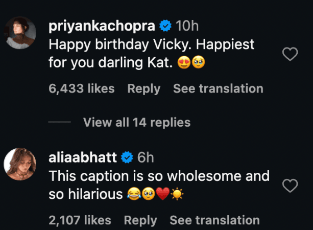 Katrina Kaif hugs Vicky Kaushal tight, pens birthday note; duo gaze at son Vihaan; Alia Bhatt calls caption hilarious