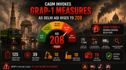 CAQM invokes GRAP-1 measures as Delhi AQI rises to 208