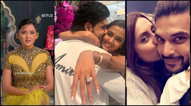Desi Bling drama: Tejasswi Prakash hugs BF Karan Kundrra, flaunts diamond ring; Karan's ex Anusha ruins moment with nasty IG post, later clarifies