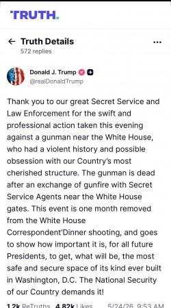 'Obsession with our country's most cherished structure': Trump reacts to White House shooting 'Obsession with our country's most cherished structure': Trump reacts to White House shooting
