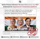 Fake 'Quantum AI' investment scheme circulating in FM Sitharaman's name, warns govt