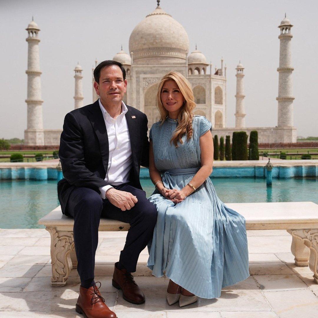 Marco Rubio, wife Jeanette visit Taj Mahal and Jaipur's Amber Fort