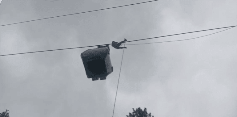 A rescue operation is going on to rescue tourists stranded mid-air in the cabins of the Gulmarg gondola. Gulmarg Gondola