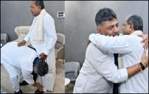 Karnataka CM Siddaramaiah Likely To Resign At 3 PM Today; DK Shivakumar Touches His Feet At Breakfast Meet