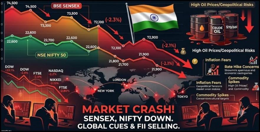 Sensex, Nifty fall up to 1 pc in early trade after fresh geopolitical tensions