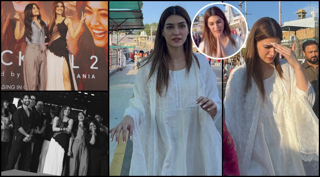 Kriti Sanon seeks blessings at Tirumala temple ahead of Cocktail 2 release; greets paps with folded hand, Shahid- Rashmika skip visit
