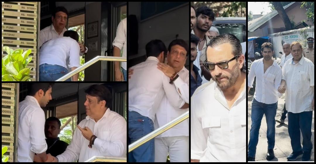 Pahlaj Nihalani's last rites: Varun Dhawan touches Govinda's feet, hugs him; Farhan Akhtar, Malaika Arora attend cremation