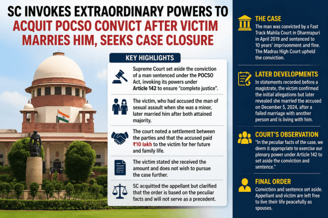 Victim marries former POCSO convict: Supreme Court invokes extraordinary powers to acquit him
