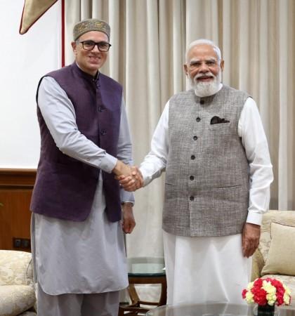 Jammu and Kashmir Chief Minister Omar Abdullah calls on Prime Minister Narendra Modi Omar Abdullah with PM