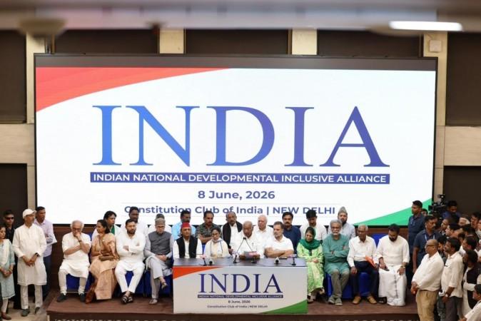 Picture of the meeting of the INDIA bloc held at Delhi on June 8 INDIA bloc