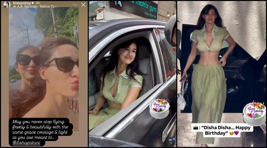Disha Patani turns 34; flaunts abs in mint green bralette, celebrates birthday with paps; Mouni Roy shares 5 unseen IG Stories for her bestie
