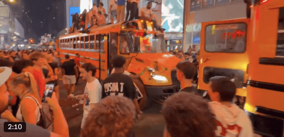 Chaotic Scenes in New York City as Crowds Flood Streets After Knicks' Historic NBA Title Win | Video Chaotic Scenes in New York City as Crowds Flood Streets After Knicks' Historic NBA Title Win | Video