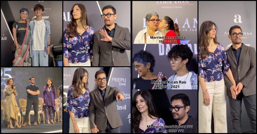 'He has great taste in women': Kajol teases Aamir Khan in front of ex-wife Kiran Rao; Aamir holds GF Gauri Spratt's hand, fans call it cringe
