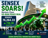 Sensex soars 736 points as US-Iran peace deal boosts market sentiment; Nifty closes near 24,000