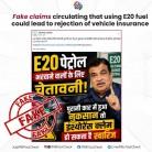 Vehicle insurance remains valid with E20 fuel use: Govt