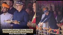 J-K CM Omar Abdullah performs aarti, offers prayers at Kheer Bhawani Temple, reviews mela arrangements