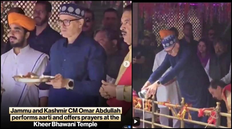 J-K CM Omar Abdullah performs aarti, offers prayers at Kheer Bhawani Temple, reviews mela arrangements J-K CM Omar Abdullah performs aarti, offers prayers at Kheer Bhawani Temple, reviews mela arrangements