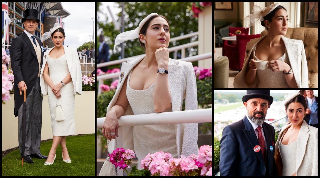 Sara Ali Khan exudes royalty in ivory plunging-neckline outfit; poses with Superman star Henry Cavill at Longines event