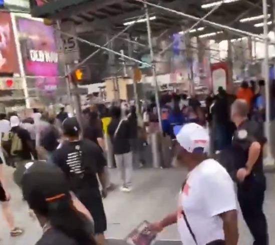Terrifying Scenes In New York's Times Square As Gunshots Send Tourists Running For Cover Amid Knicks' Celebration Parade
