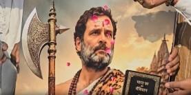 Youth Congress workers celebrate Rahul Gandhi's birthday by pouring milk over his photograph in the Ganga River; BJP questions portrayal