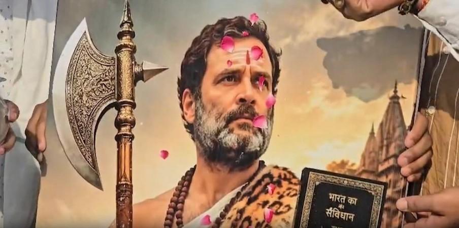 Youth Congress workers celebrate Rahul Gandhi's birthday by pouring milk over his photograph in the Ganga River; BJP questions portrayal Youth Congress workers celebrate Rahul Gandhi's birthday by pouring milk over his photograph in the Ganga River; BJP questions portrayal